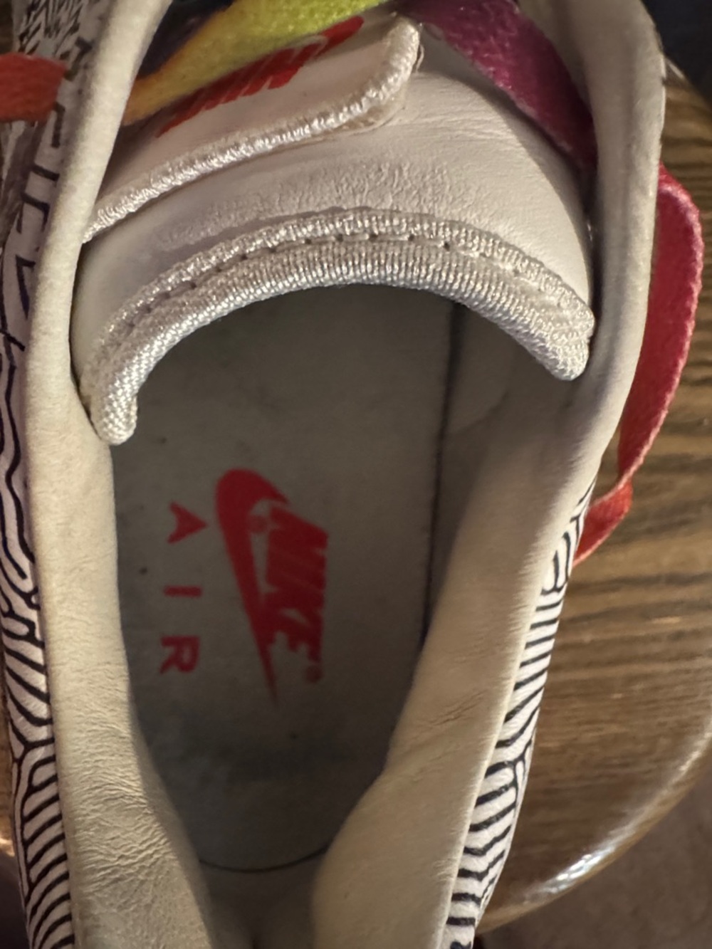 Nike Low Top Sneakers - Black & White with Rainbow Laces - Picture 4 of 16